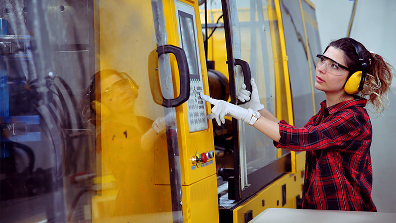 Woman working in factory