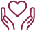 burgundy hands with heart icon