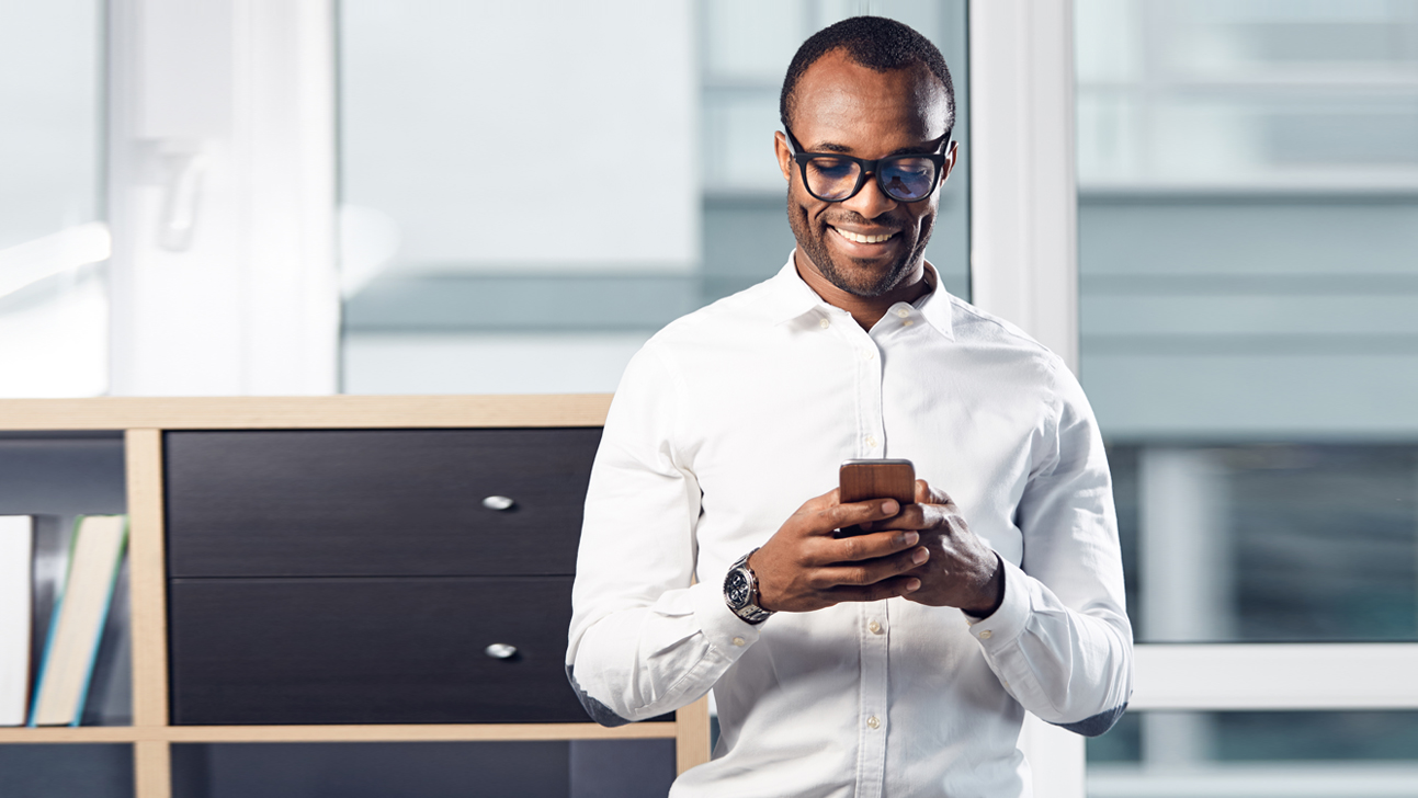 business man using smartphone