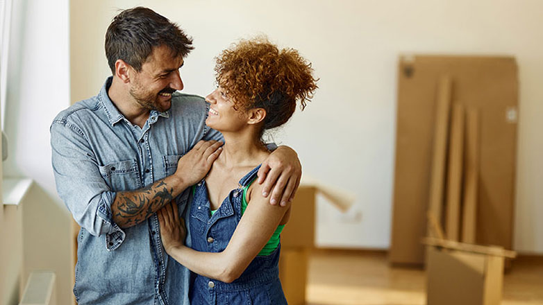 Couple remodeling the interior of their home.